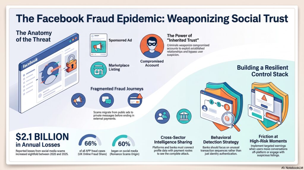 The Weaponization of Facebook for Large-Scale Financial Crime